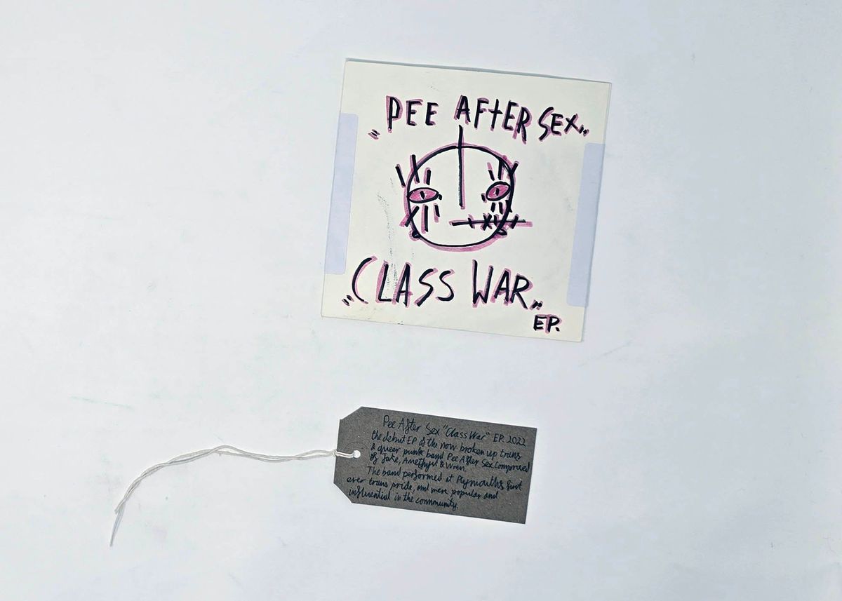 The image shows an EP titled "Class War" by "Pee After Sex," featuring hand-drawn front cover of the EP.