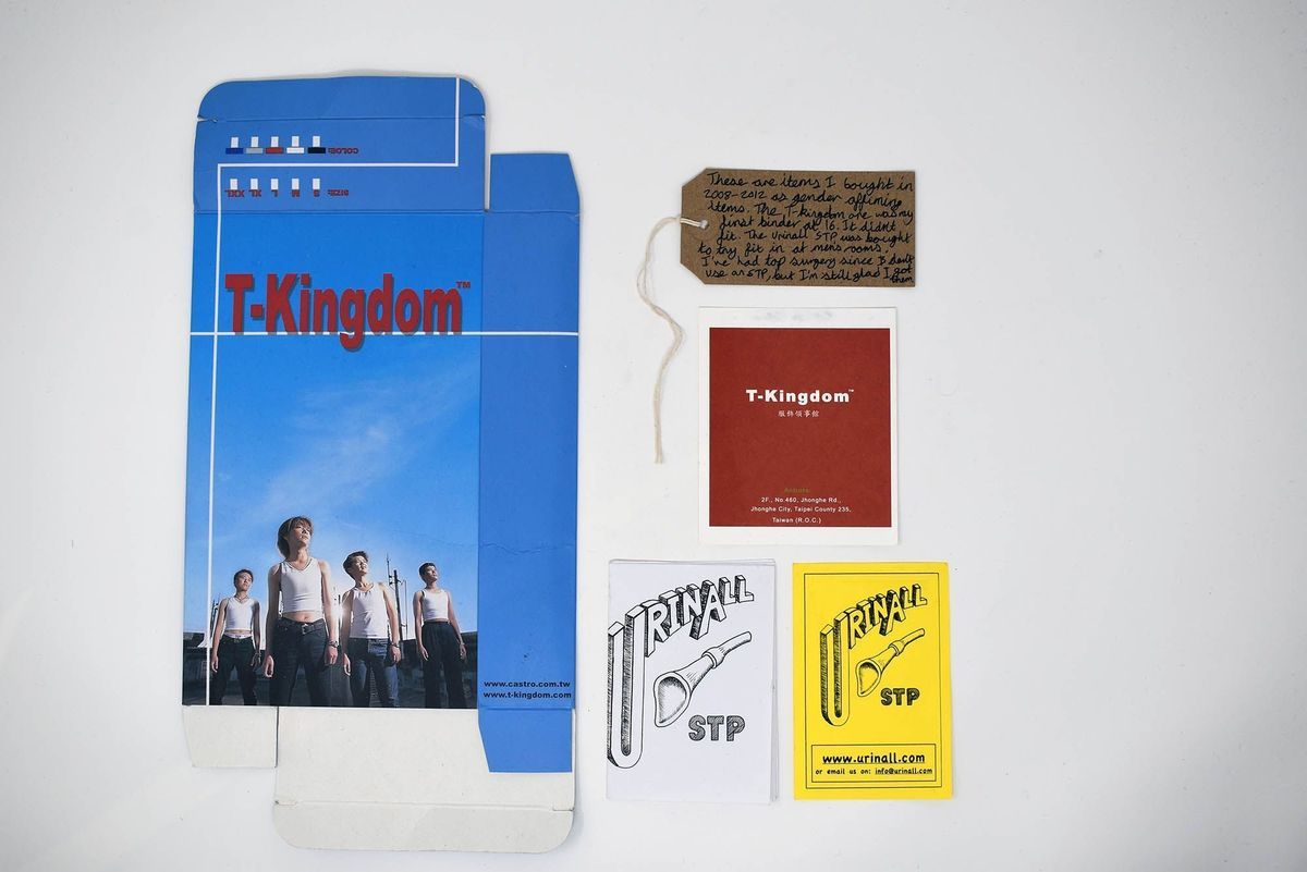The image shows T-Kingdom packaging, a noted handwritten card, and promotional materials with distinct designs