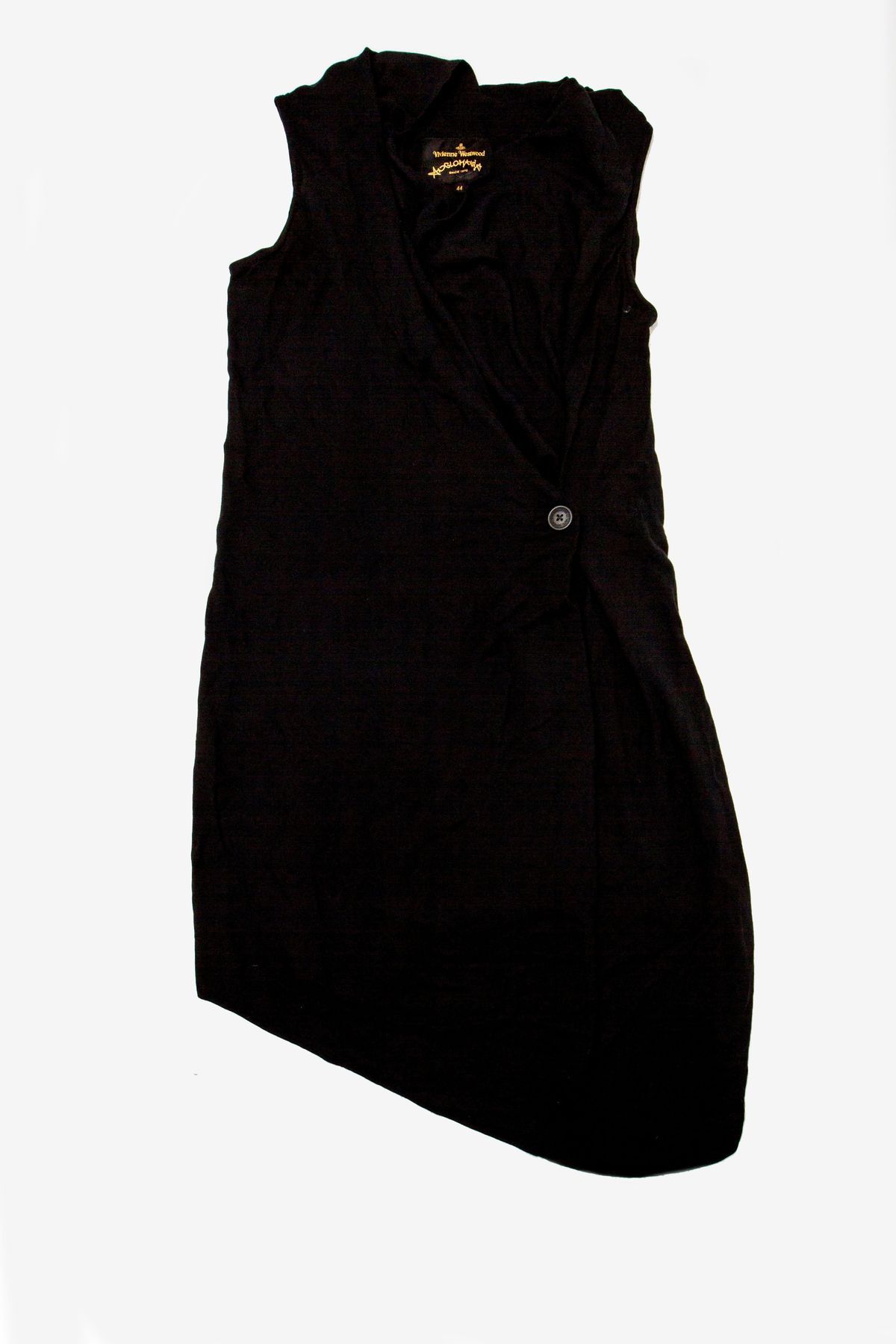 A black dress on a white background.