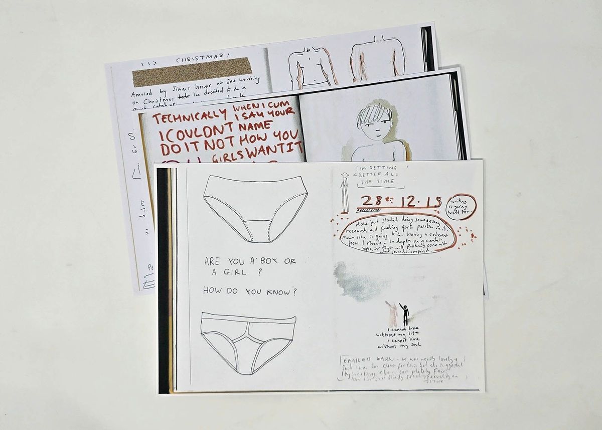 Scans from a personal art foundation journal entitled "Illustrations of Ambiguity".