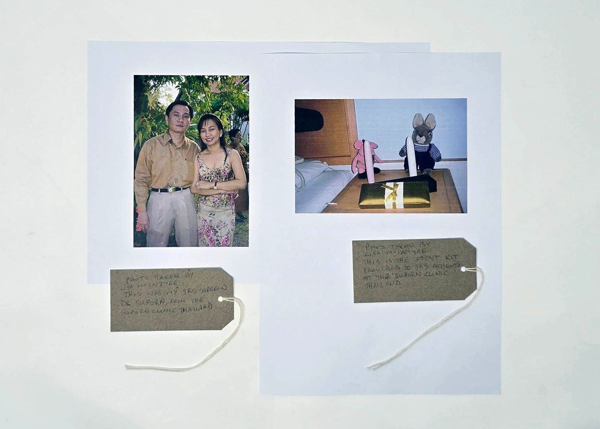 On a white background, there are two photos: one of a couple outdoors and another featuring toys on