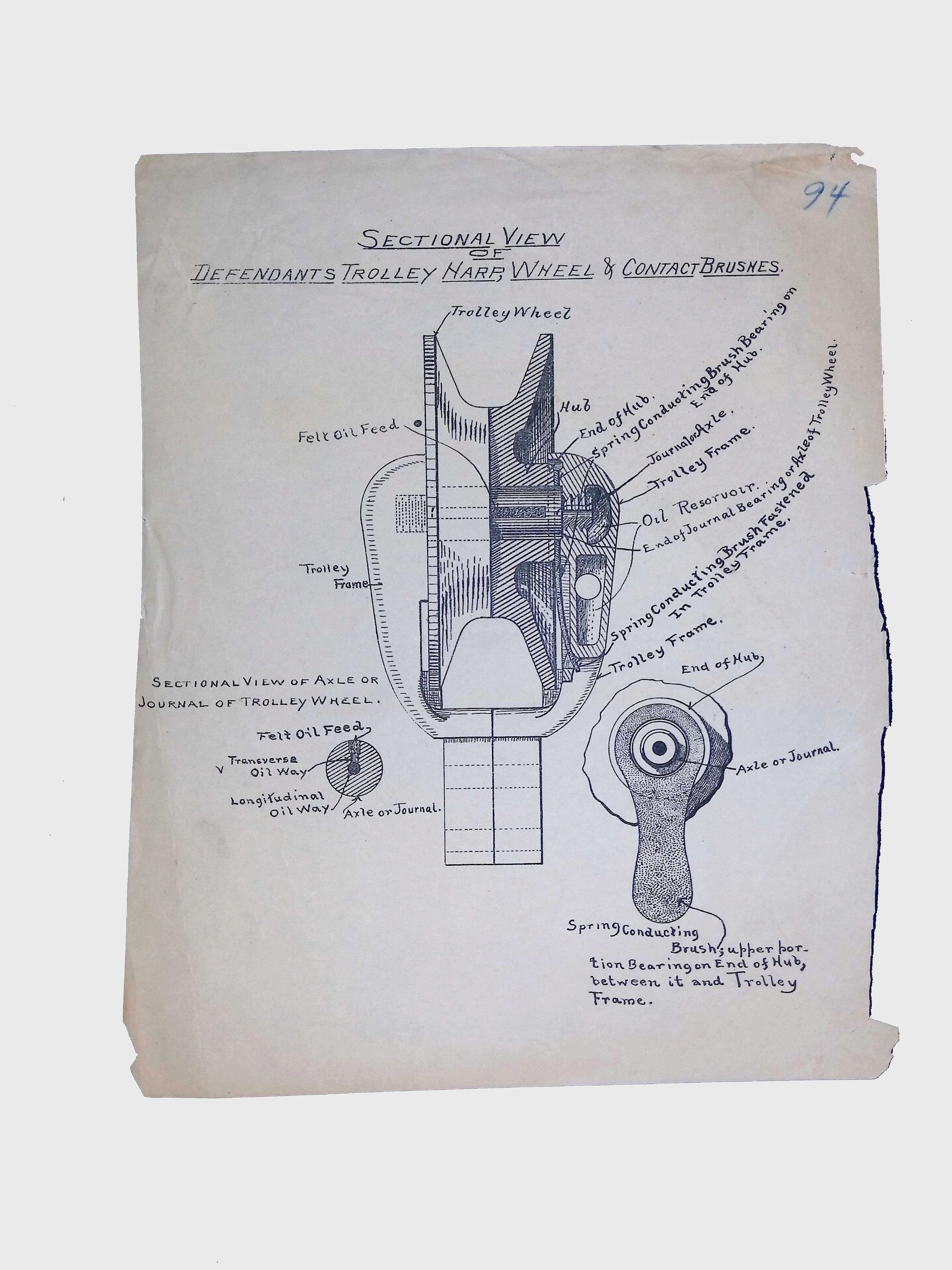 Trolley Harp Wheel and Contact Brushes, (1 folder, ca. 1890) picture number 1