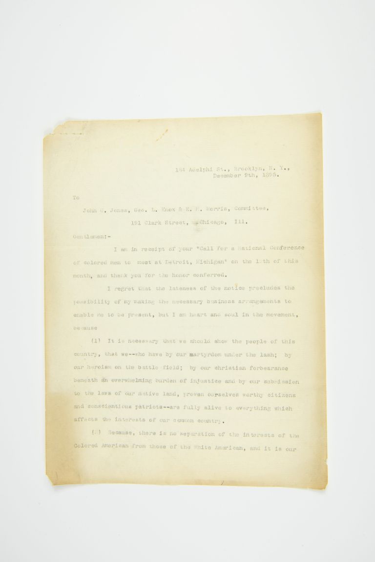 Lewis H. Latimer’s Advocacy for Civil Rights: Letter to the National Conference of Colored Men (1895) picture number 1