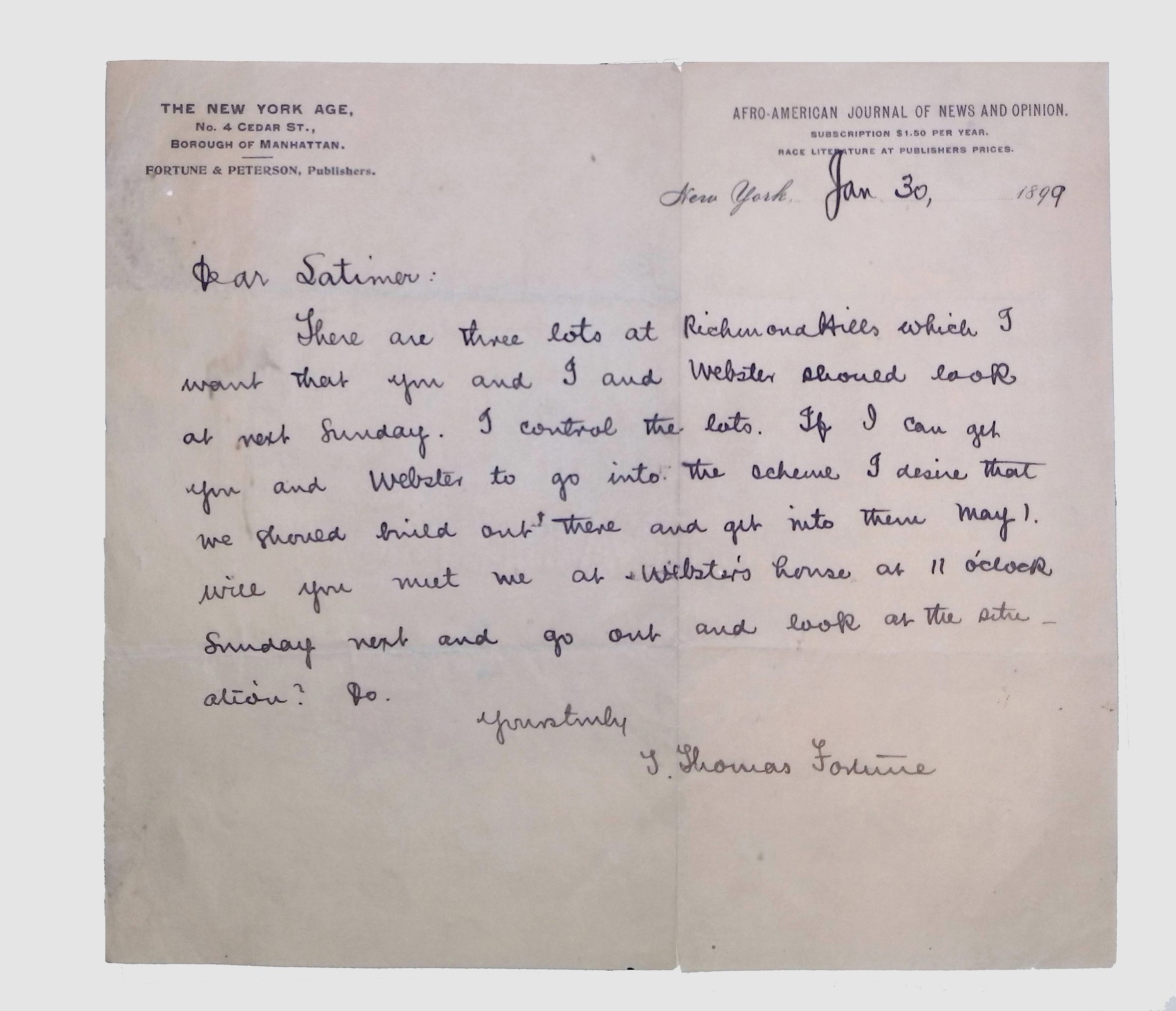 Correspondence Received, (1 box, 3 folders, 1886-1909) picture number 1