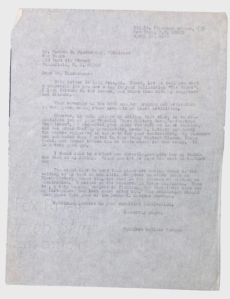 Correspondence Sent and Received, (6 folders, ca. 1960-ca. 1985) picture number 1