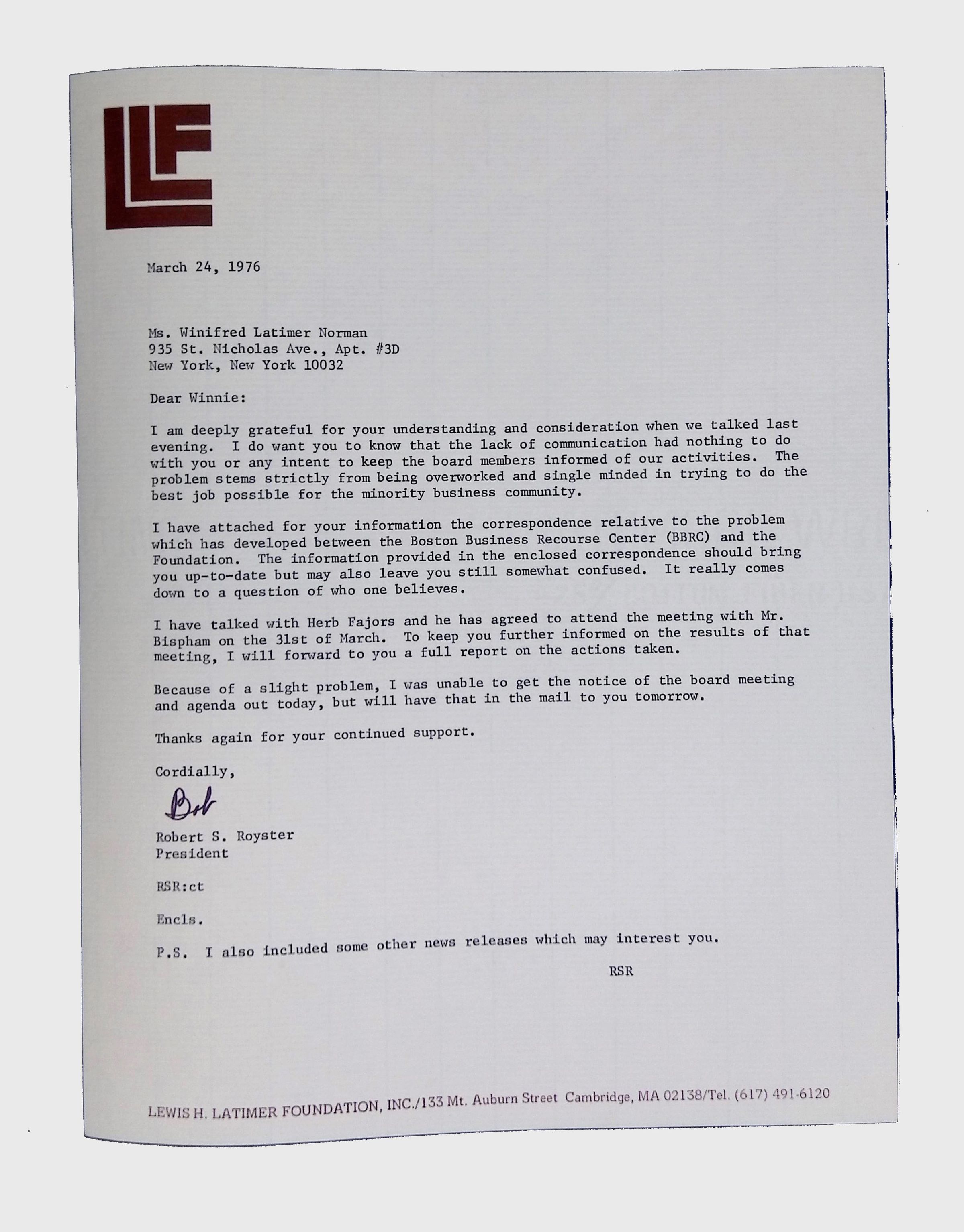 Correspondence Sent and Received, (1 folder, 1976) picture number 1