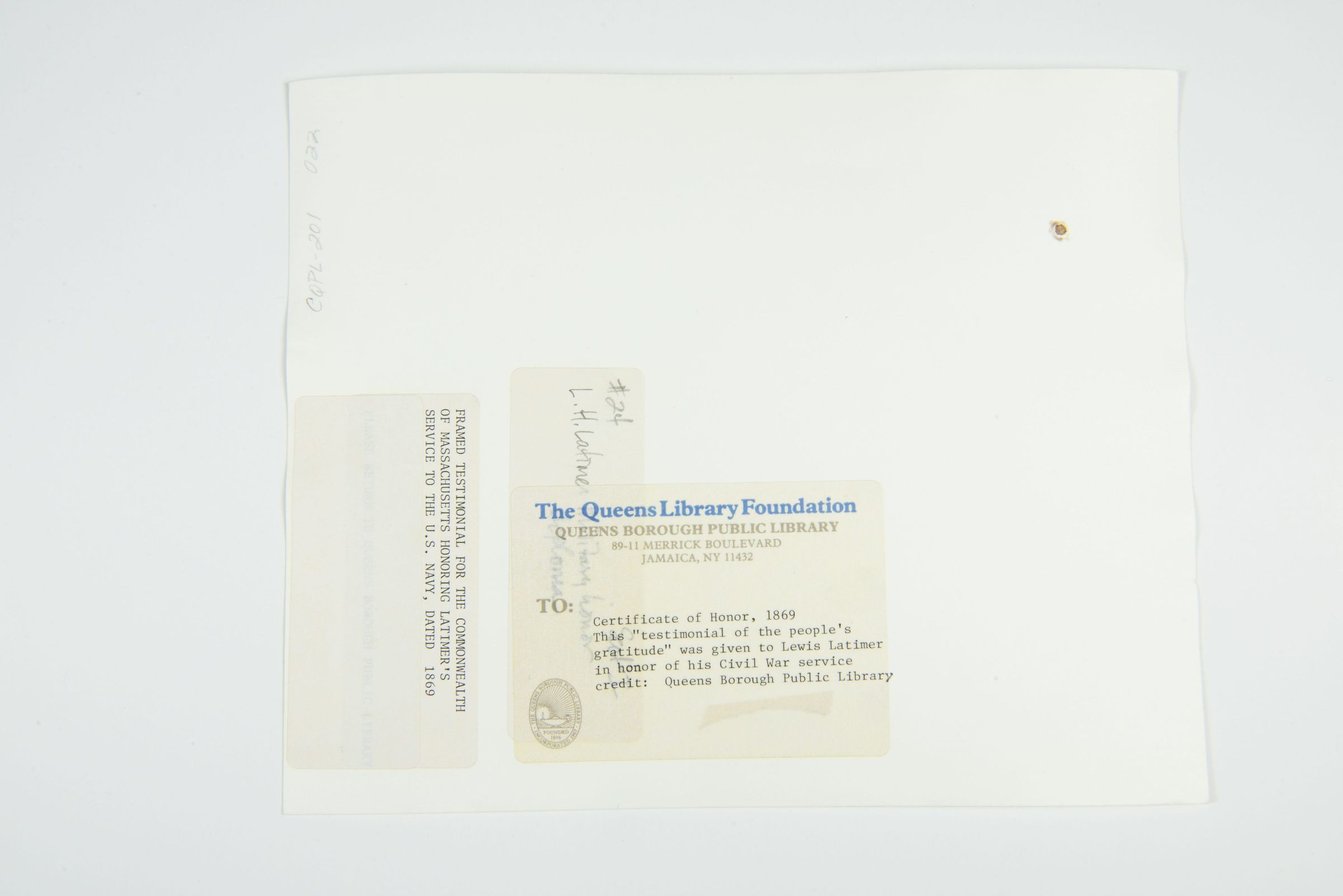Certificate of Honor for Lewis Latimer’s Civil War Service picture number 1