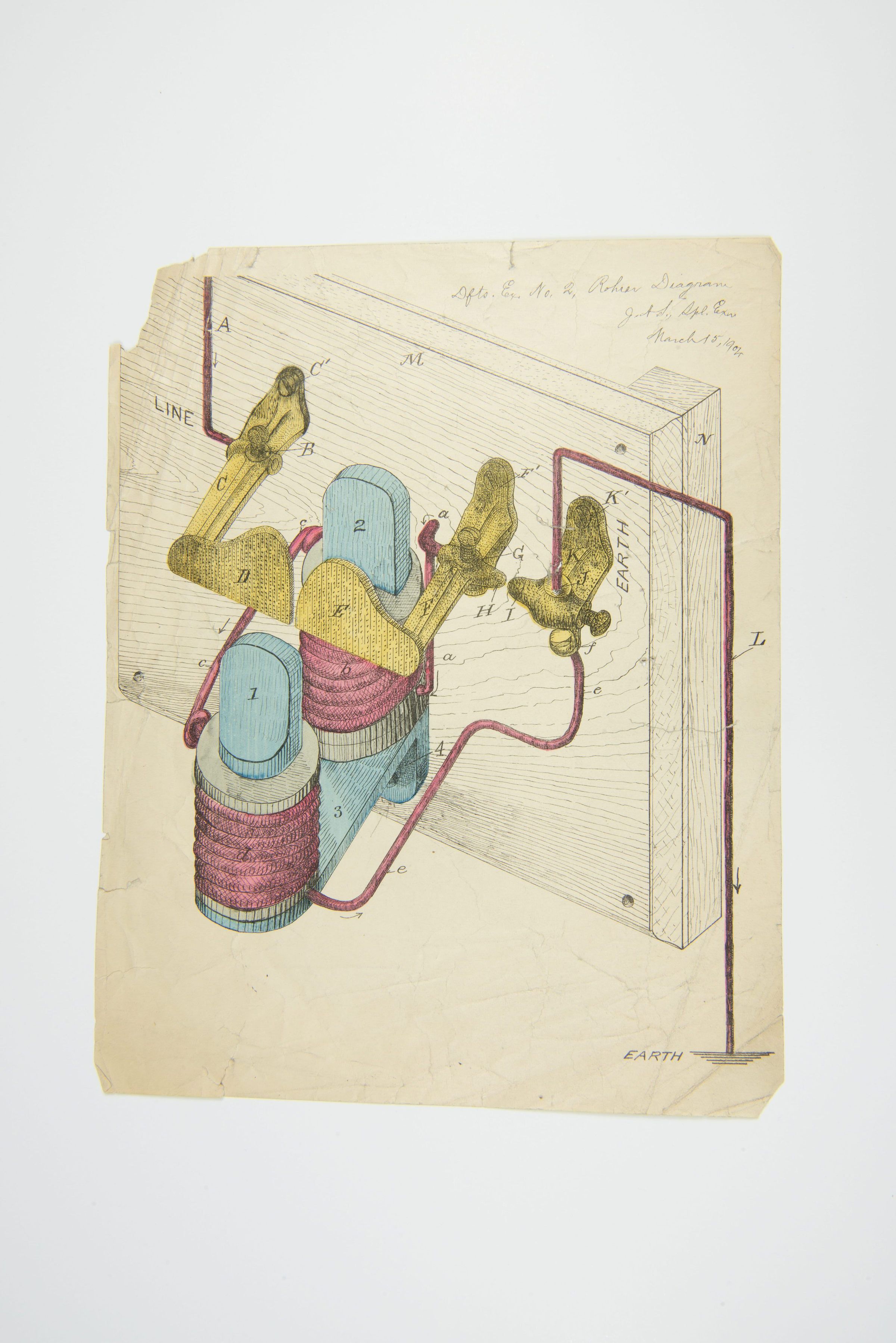 Hand-Colored Electrical Diagram, Signed picture number 1