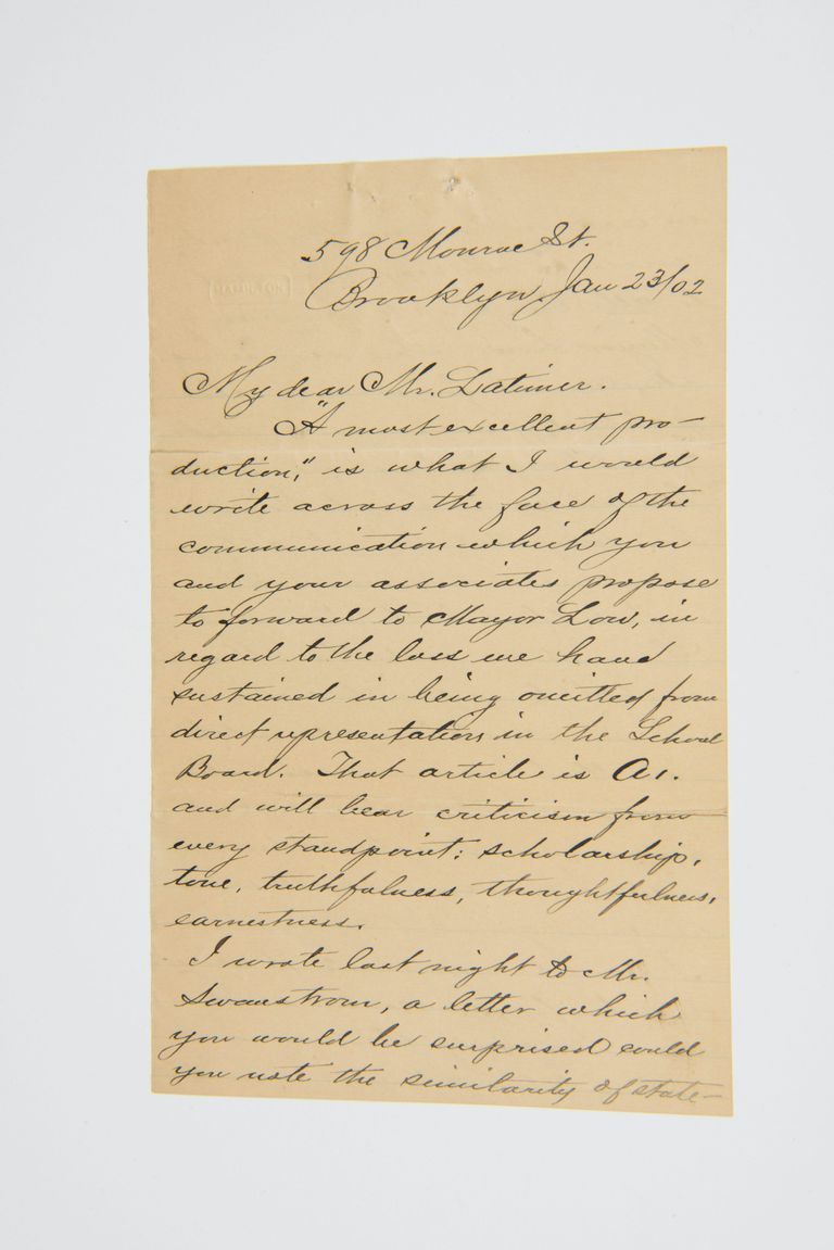 Letter to Lewis H. Latimer from J.R. Scottron picture number 1