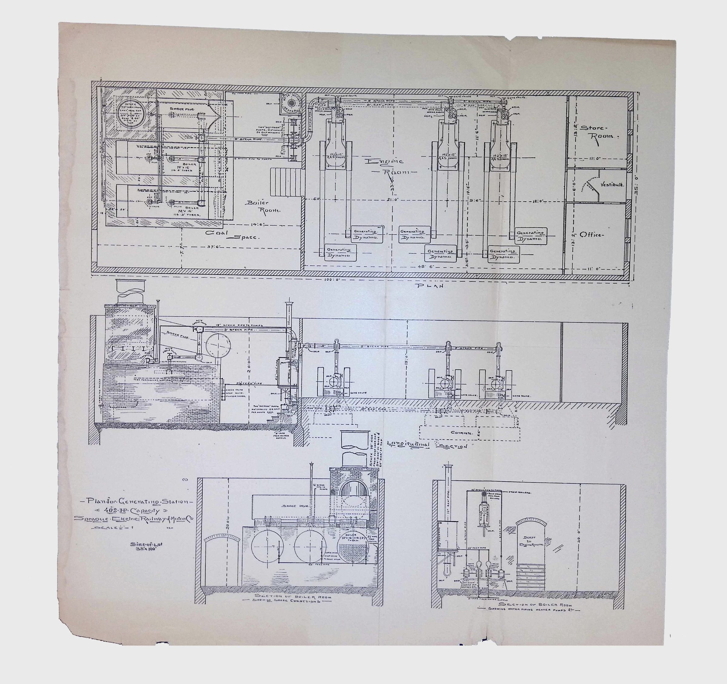 Generating Station Electrical Motor Works, (1 folder, ca. 1890) picture number 1