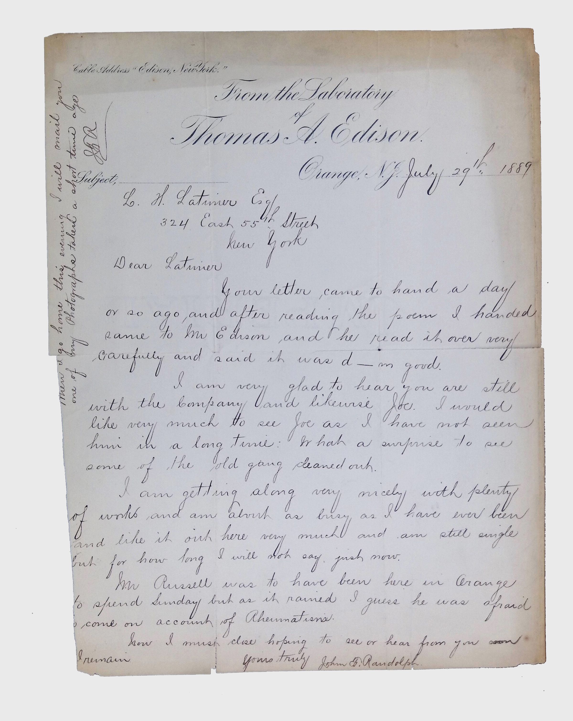 Correspondence Sent and Received, (24 folders, 1879-1923) picture number 1