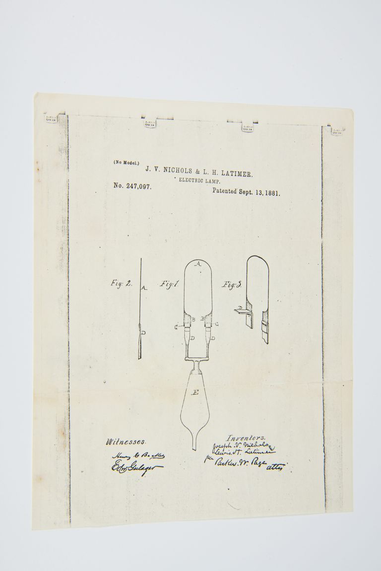 Patent Diagram – Electric Lamp by J. W. Nichols & L. H. Latimer picture number 1