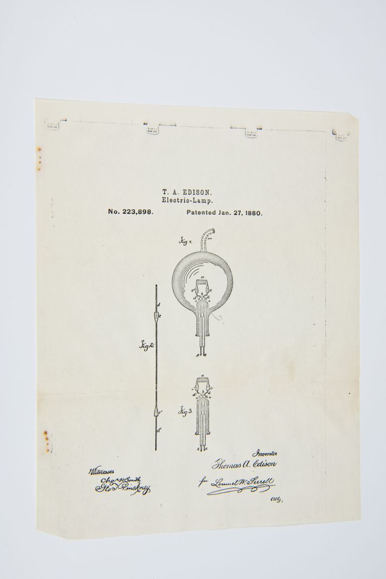 Patent Diagram – Thomas Edison’s Electric Lamp picture number 1