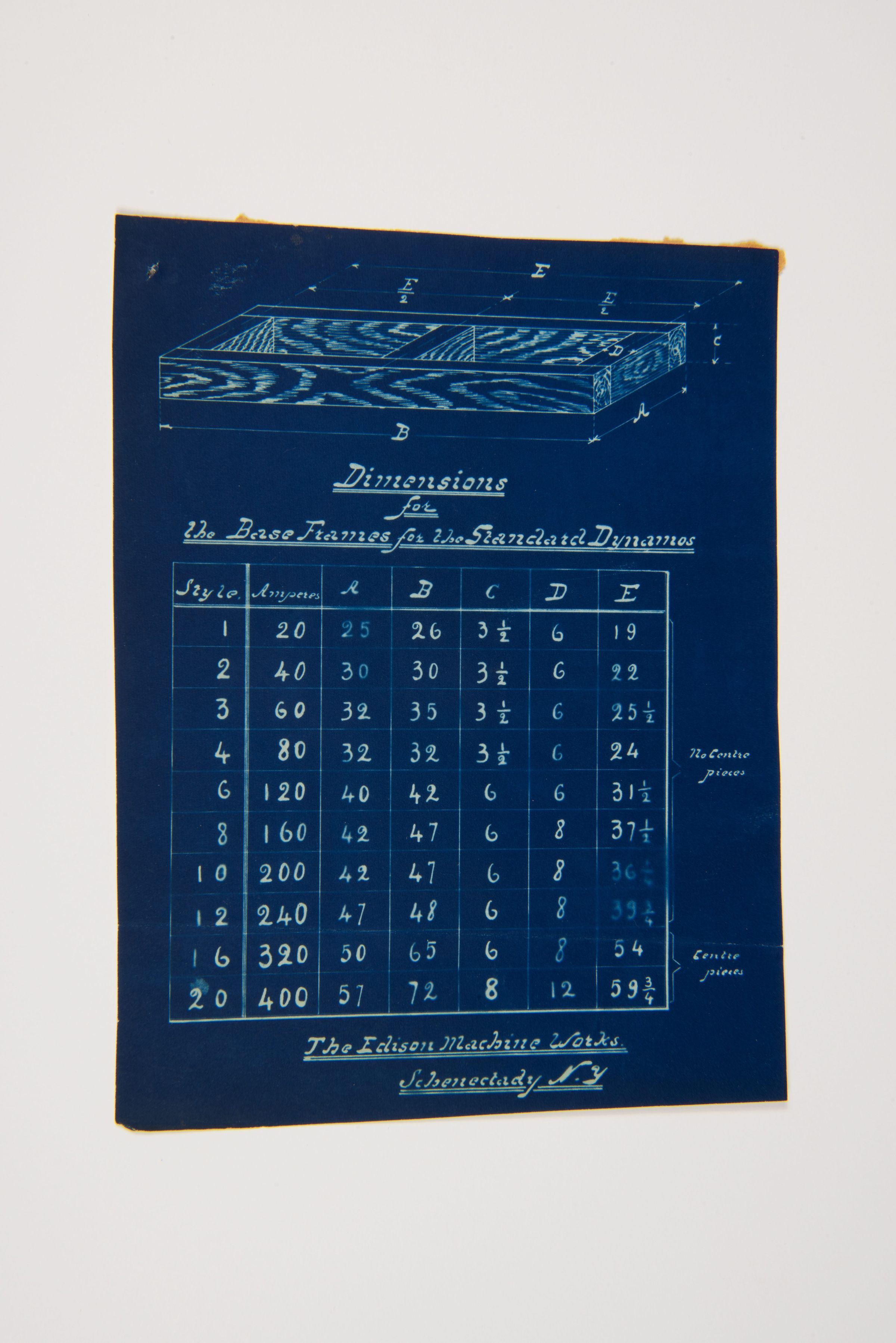 Blueprint – Dimensions for Base Frames for the Standard Dynamos picture number 1