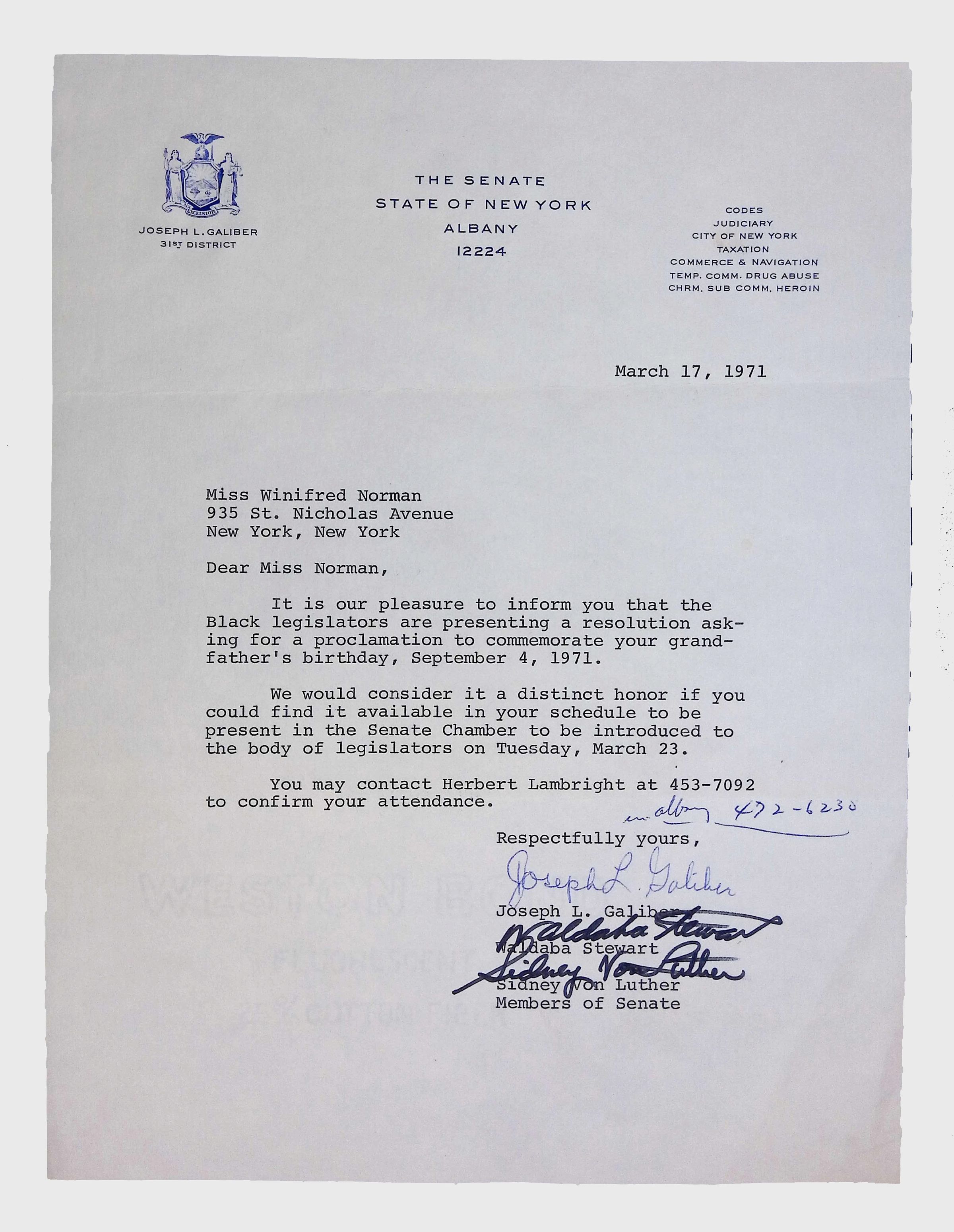 Correspondence Sent and Received, (1 folder, 1971) picture number 1