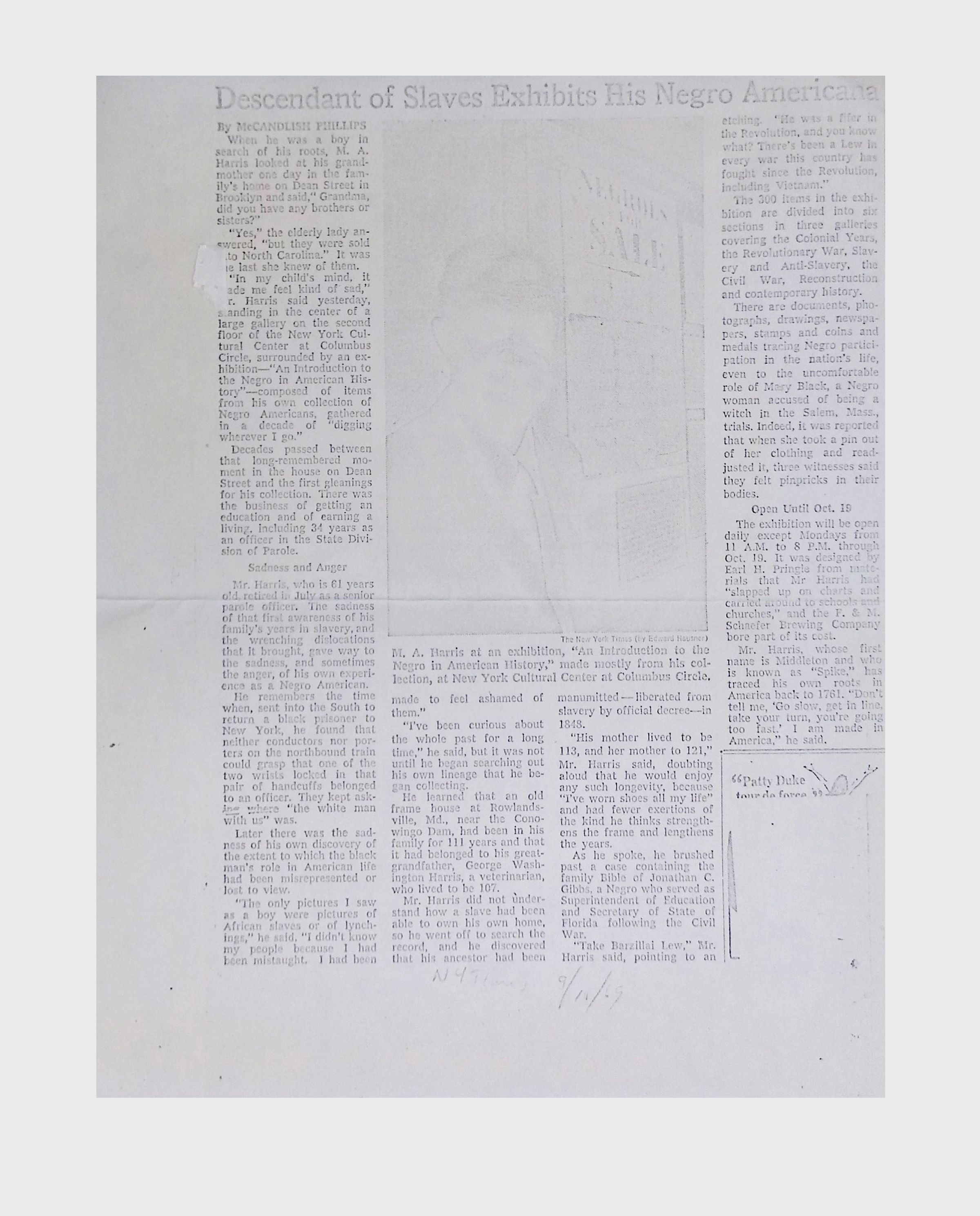 Negro Americana, (1 folder, 1969) picture number 1