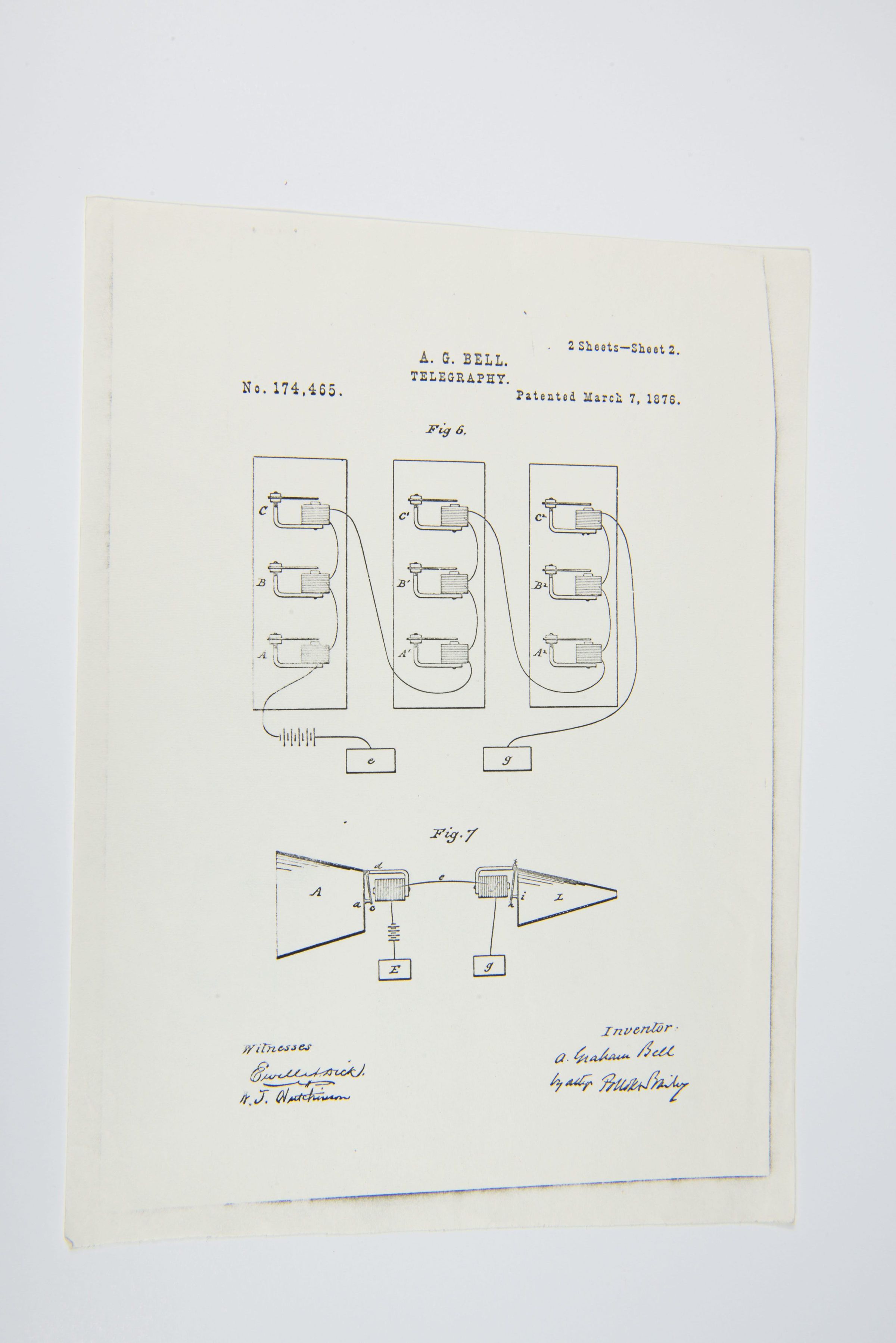 Alexander Graham Bell Patent – Telegraphy (No. 174,465), March 7, 1876 (Sheet 2) picture number 1