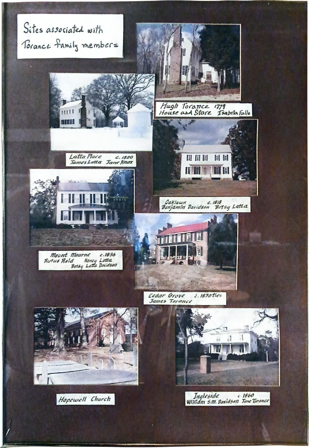 Sites Associated with Torance Family Members