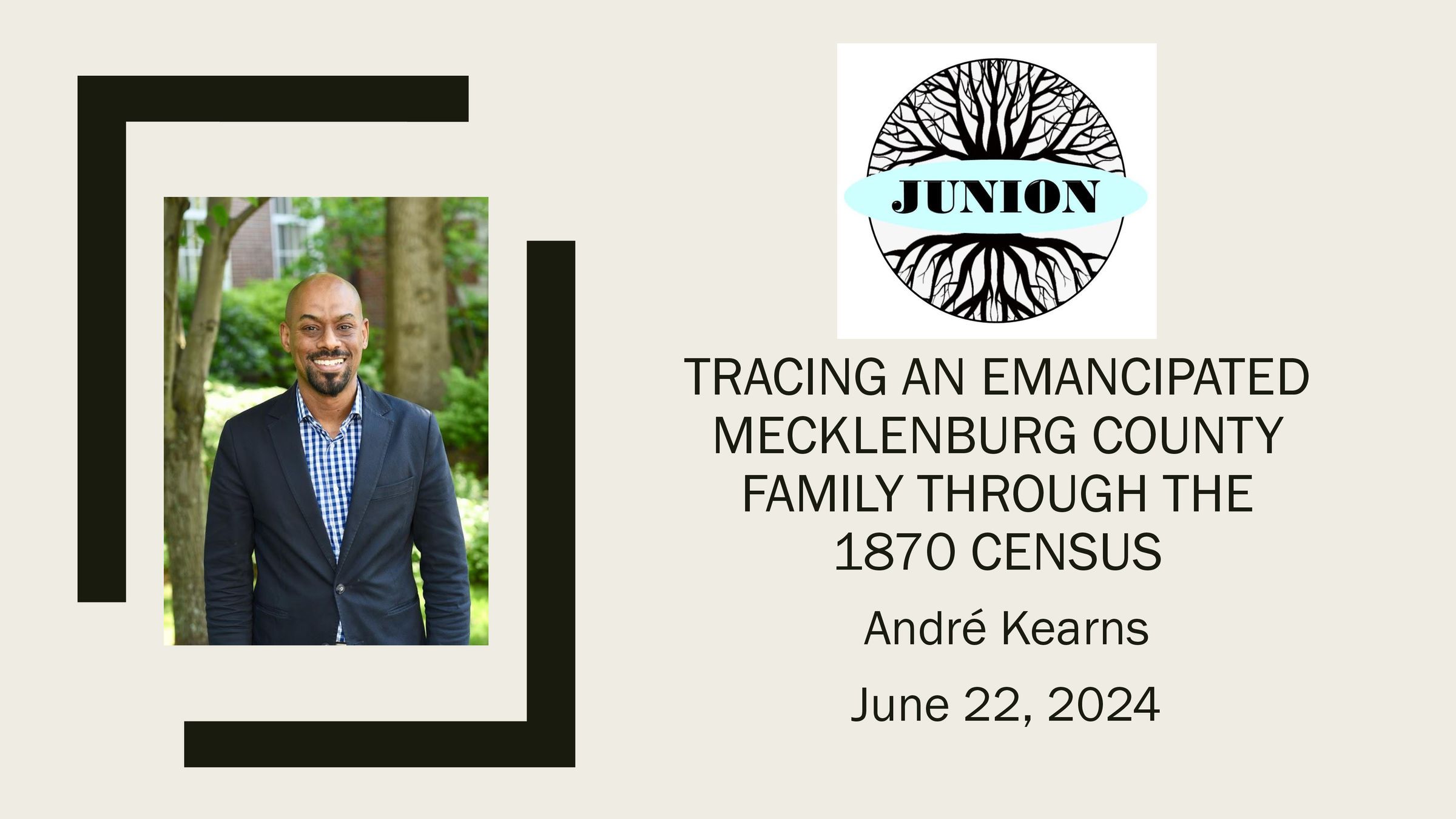 "click" to view the presentation....Andre's 4th great-grandmother, Charlotte, was enslaved to James G. Torrence the owner of Cedar Grove.: Part of a HEARTS Event on June 22, 2024