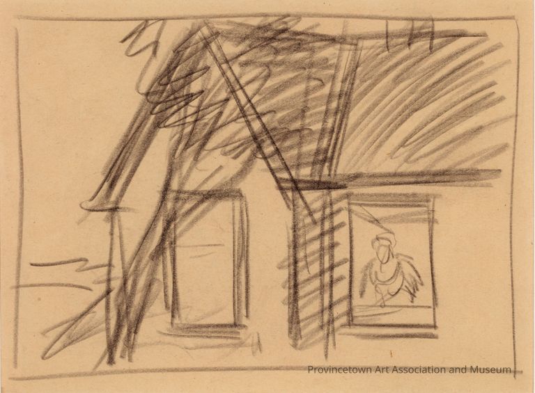 Recto: Study for High Noon (no. 2) (with multiple changes to roofline); Verso: Study for High Noon (no. 3)