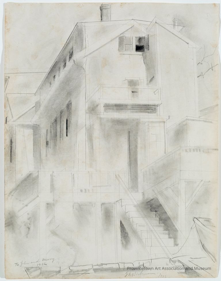 Two-story house on the shore