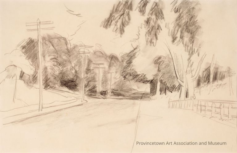 Recto: Study for Pamet River Road; Verso: Untitled (Study of Four Trees)