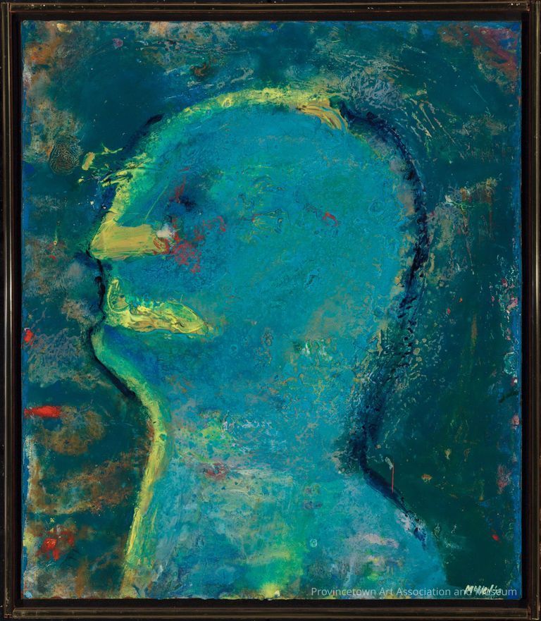 Teal blue and yellow head