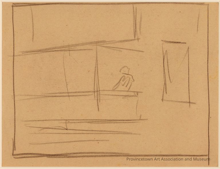Recto: Study of Figure Behind Counter, possibly for Nighthawks; Verso: Study of a Seated Woman