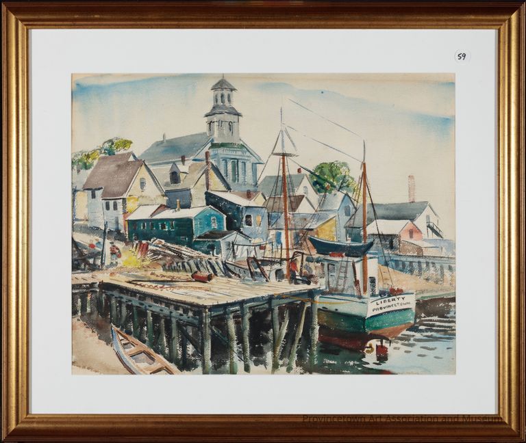 Recto: Untitled (Dock Scene, Liberty); Verso: Untitled (Boat at Dock)
