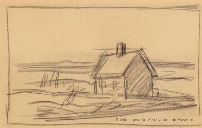 Recto: Untitled (Study of Cape-style House); Verso: Untitled (Study of Shoreline)
