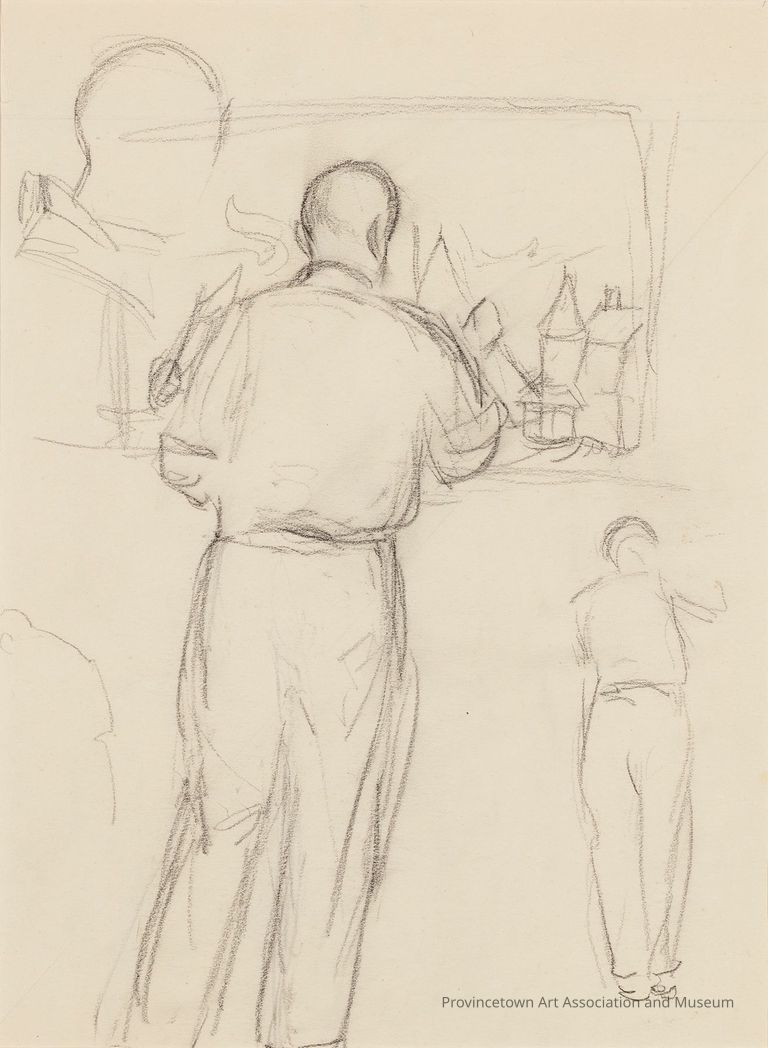 Recto: Untitled (Study of Edward at Easel, Working on The Lee Shore); Verso: Untitled (Studies of Edward, Seen from Rear)