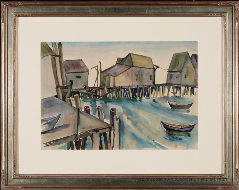 Gray and Blue Docks
