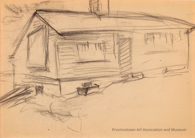Recto: Untitled (Study of Hopper House Exterior Looking East); Verso: Untitled (Study of Vase and Whale Vertebra)