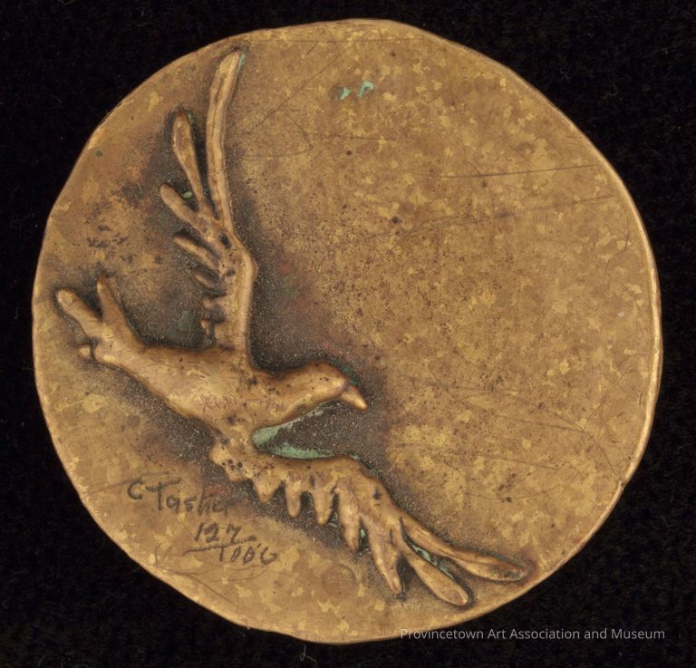 Flying bird with outstretched wings, belt buckle