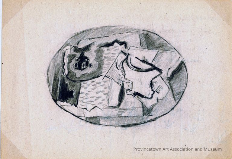 Abstract shapes in oval