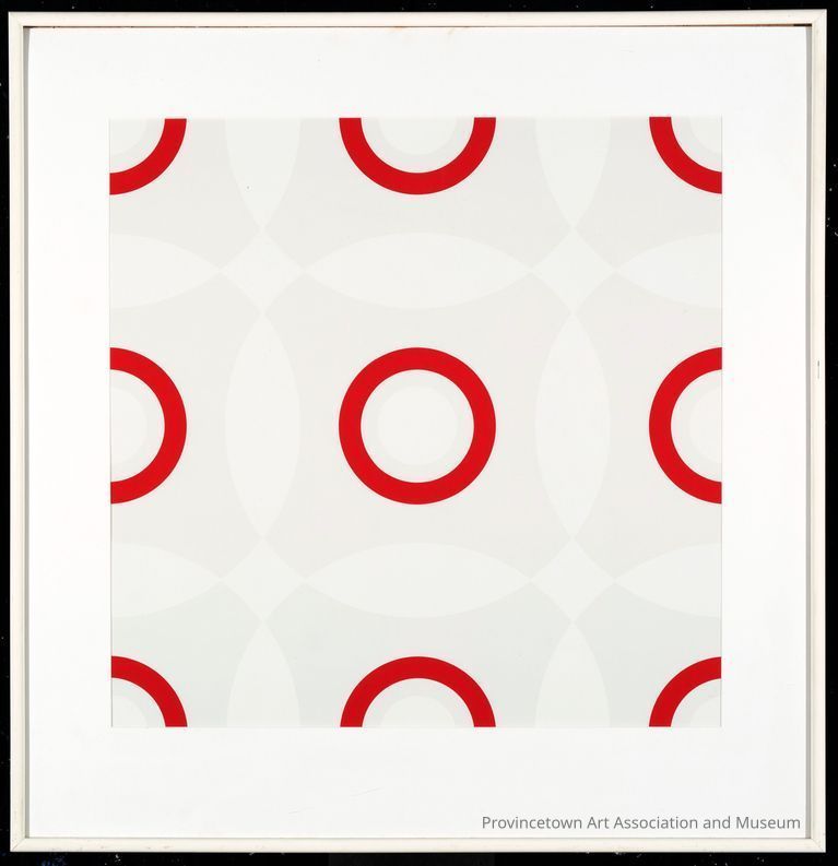 Grid of red circles on white background