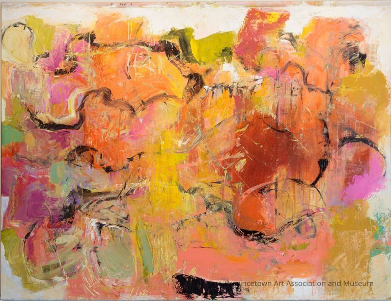 Abstract composition with warm toned colors