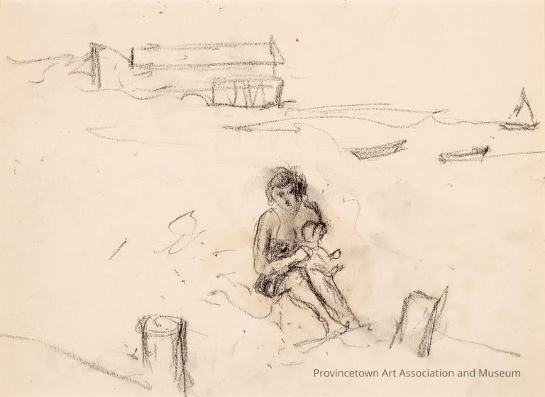 Recto: Untitled (Study of Woman on Beach); Verso: Untitled (Studies of Little Girl)