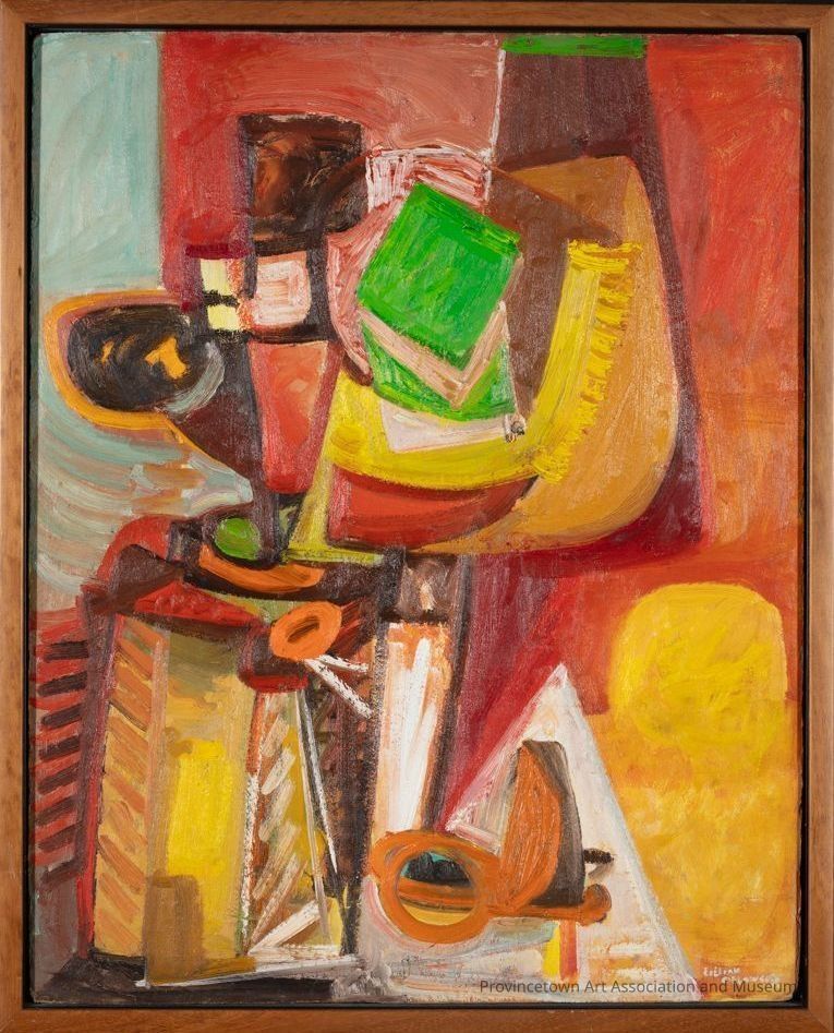 An abstraction featuring warm geometric tones to create a complex form.