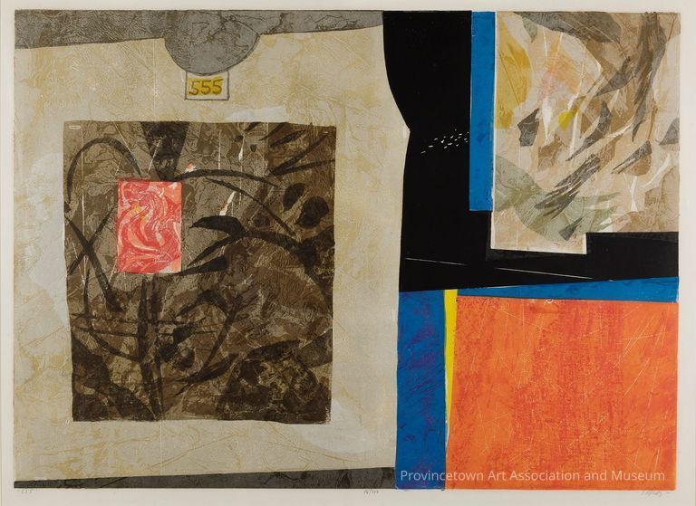 Collage design, multi-colored rectangles