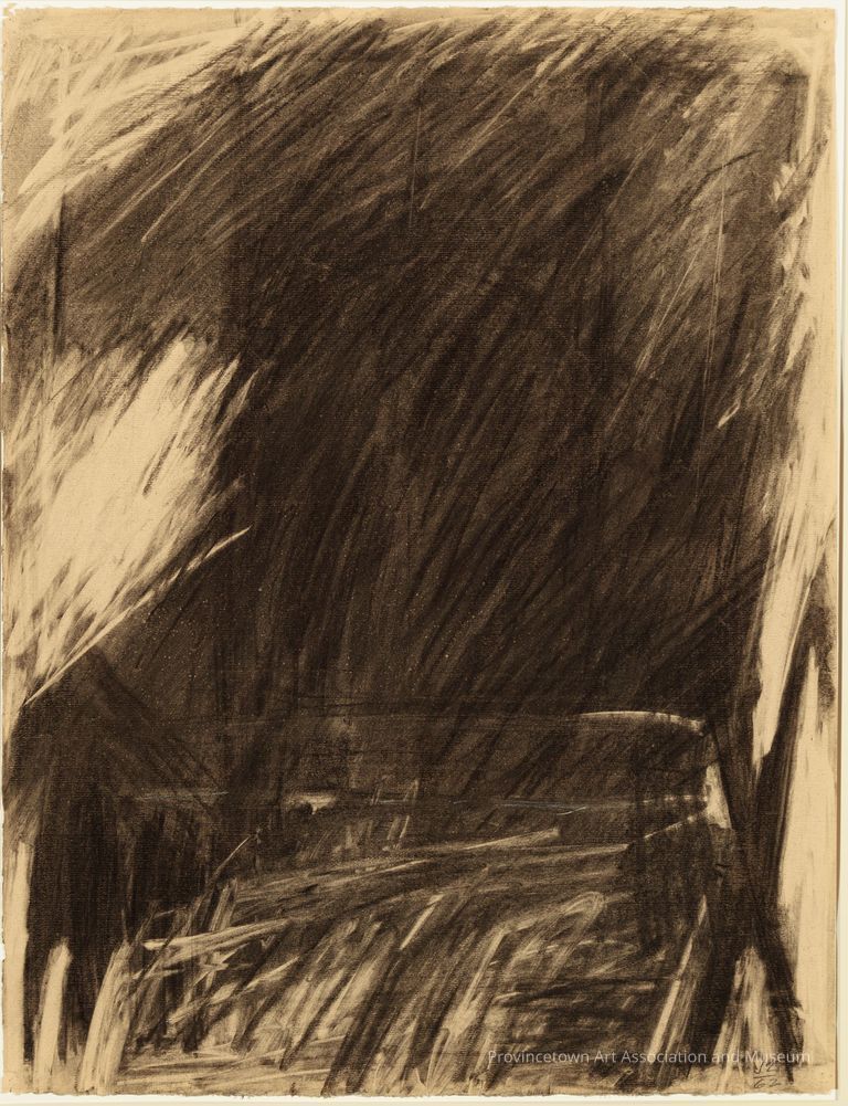 Abstract charcoal sketch composition