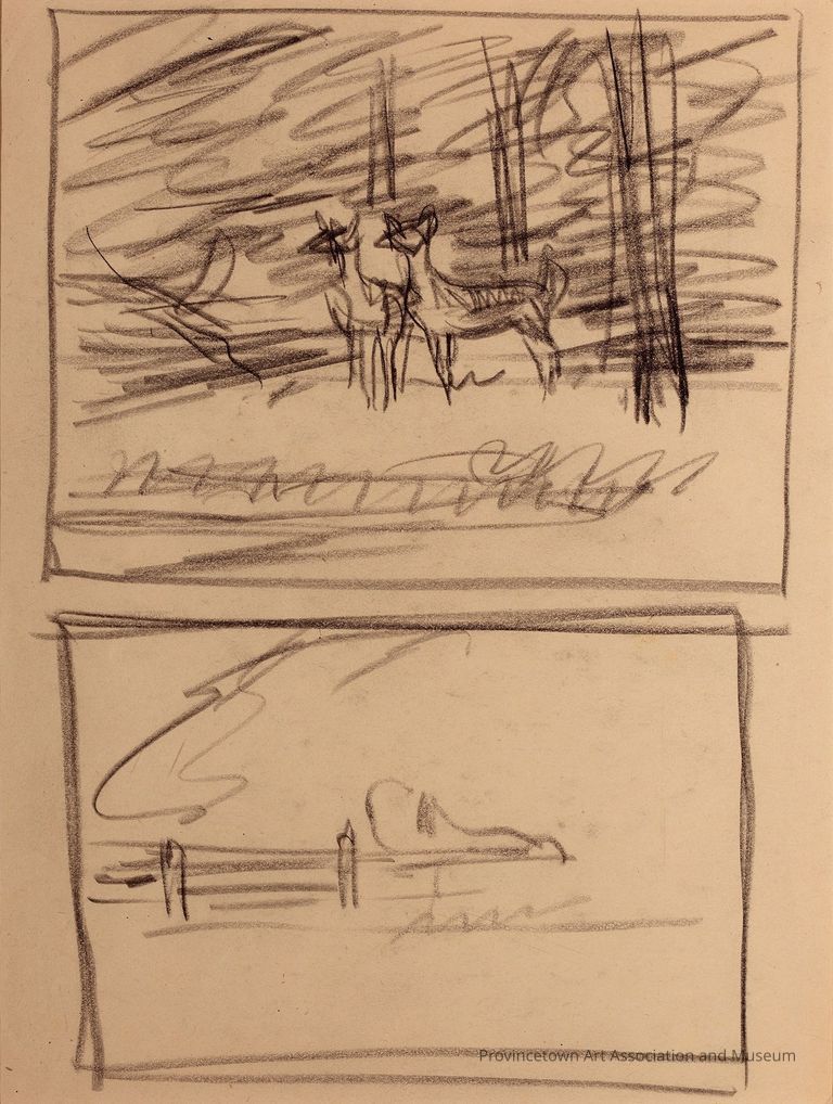Recto: Untitled (Study of Animals and Fences) Verso: Untitled (Study of Deer and Fences)