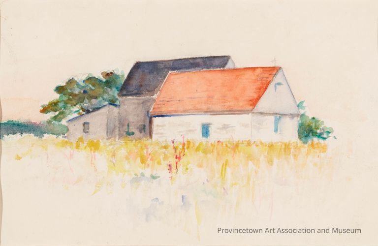 Untitled (House in Field, Three Roofs)