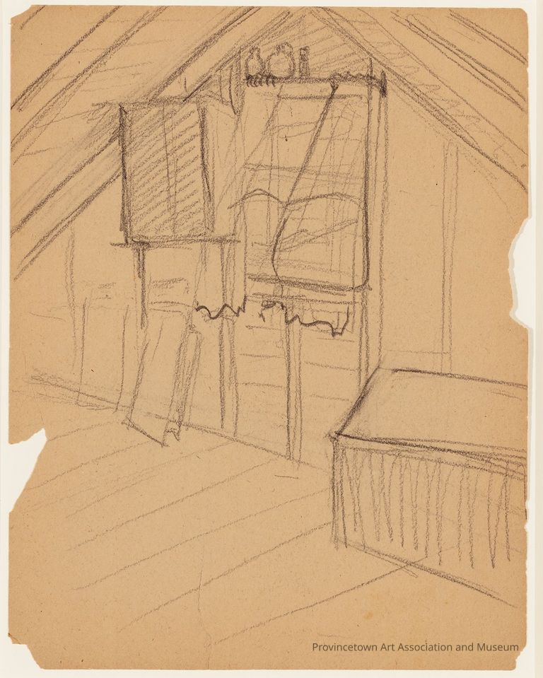 Untitled (Study of Attic Window, likely Hopper House)