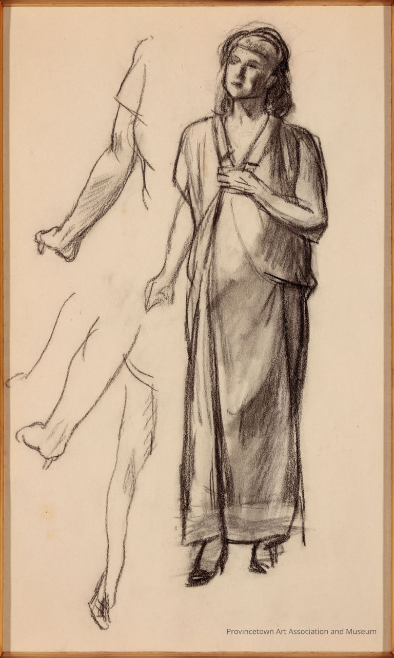 Untitled (Study of Arms at Left, Woman in Robe at Right)