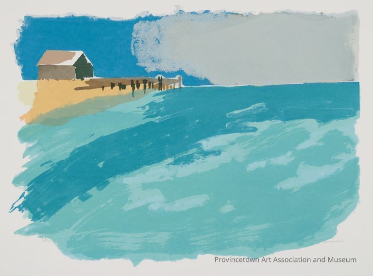 Ocean and boathouse, wharf