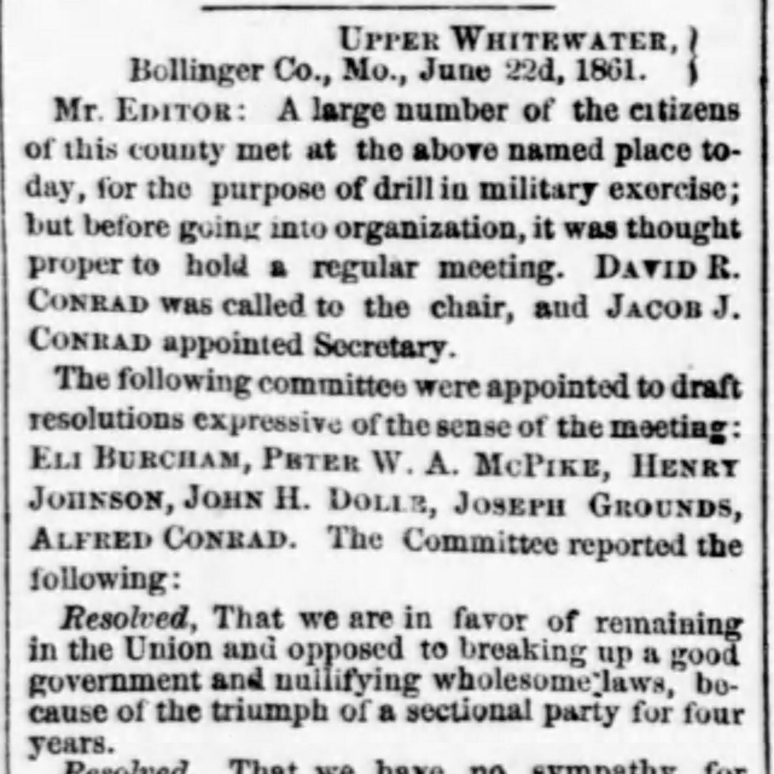 Families of Bollinger County