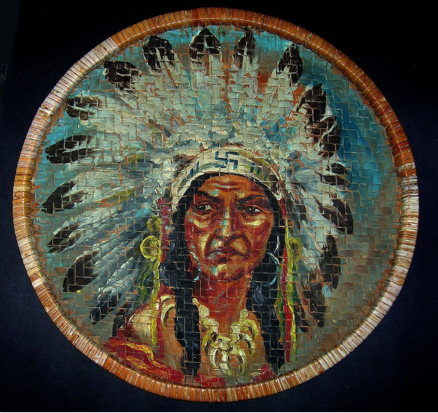 ART - ORIGINAL WORKS ON LEATHER, CLOTH, BASKETRY, WOOD