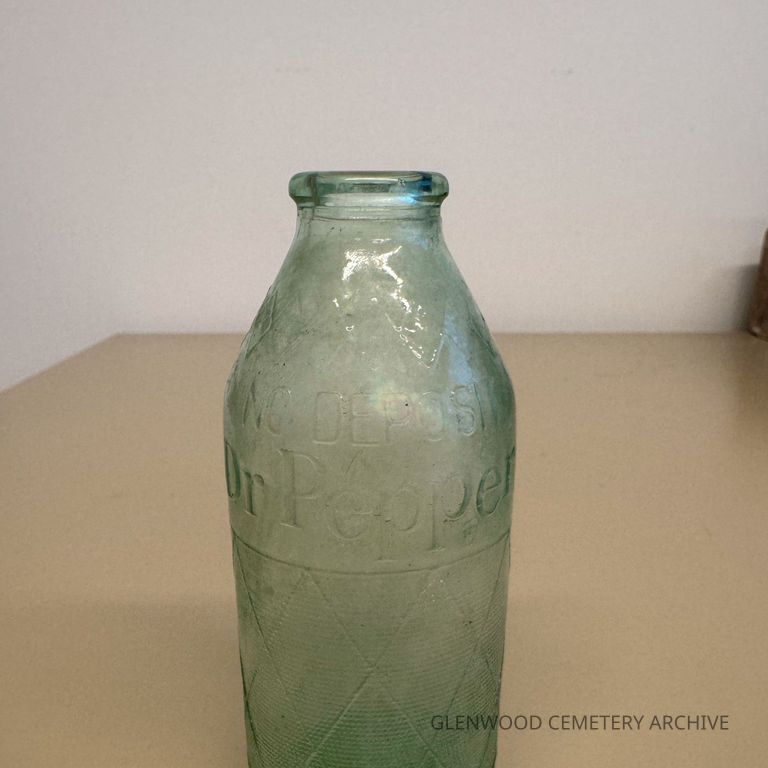 1960s Green Glass Dr Pepper Soda "Hand Grenade" Bottle