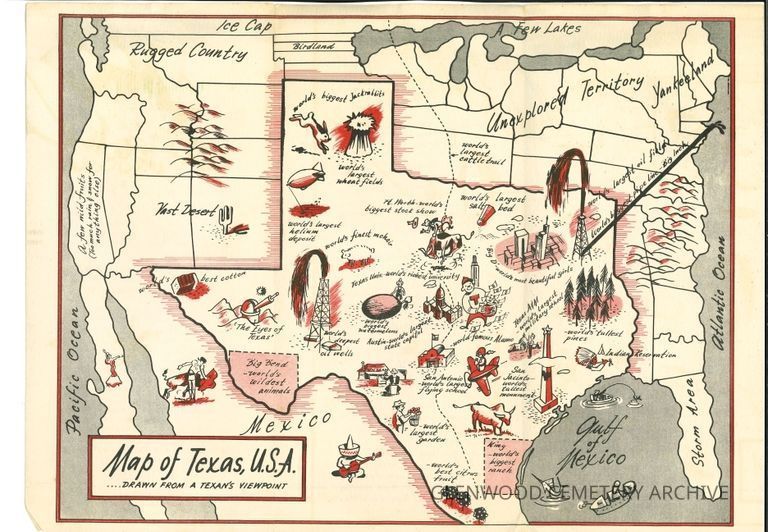 A Map of Texas, U.S.A... Drawn from a Texan’s Viewpoint